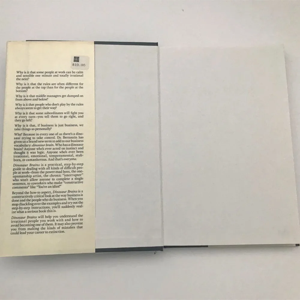 Dinosaur Brains by Albert J. Bernstein, Hardcover